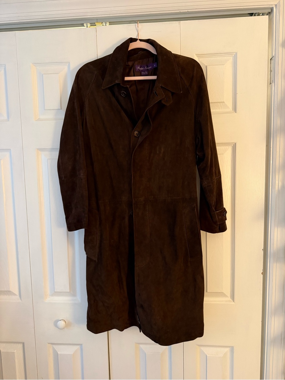 Ralph Lauren Brown Goat Suede Trench Coat